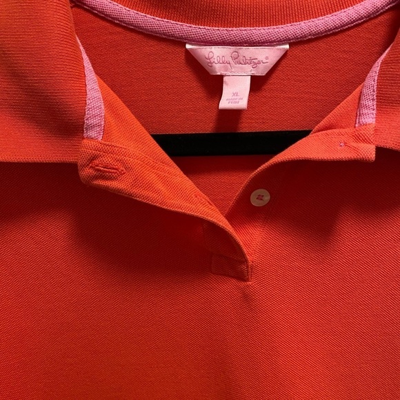 Lilly Pulitzer Coral Polo Short Sleeve Size XL - Picture 3 of 8